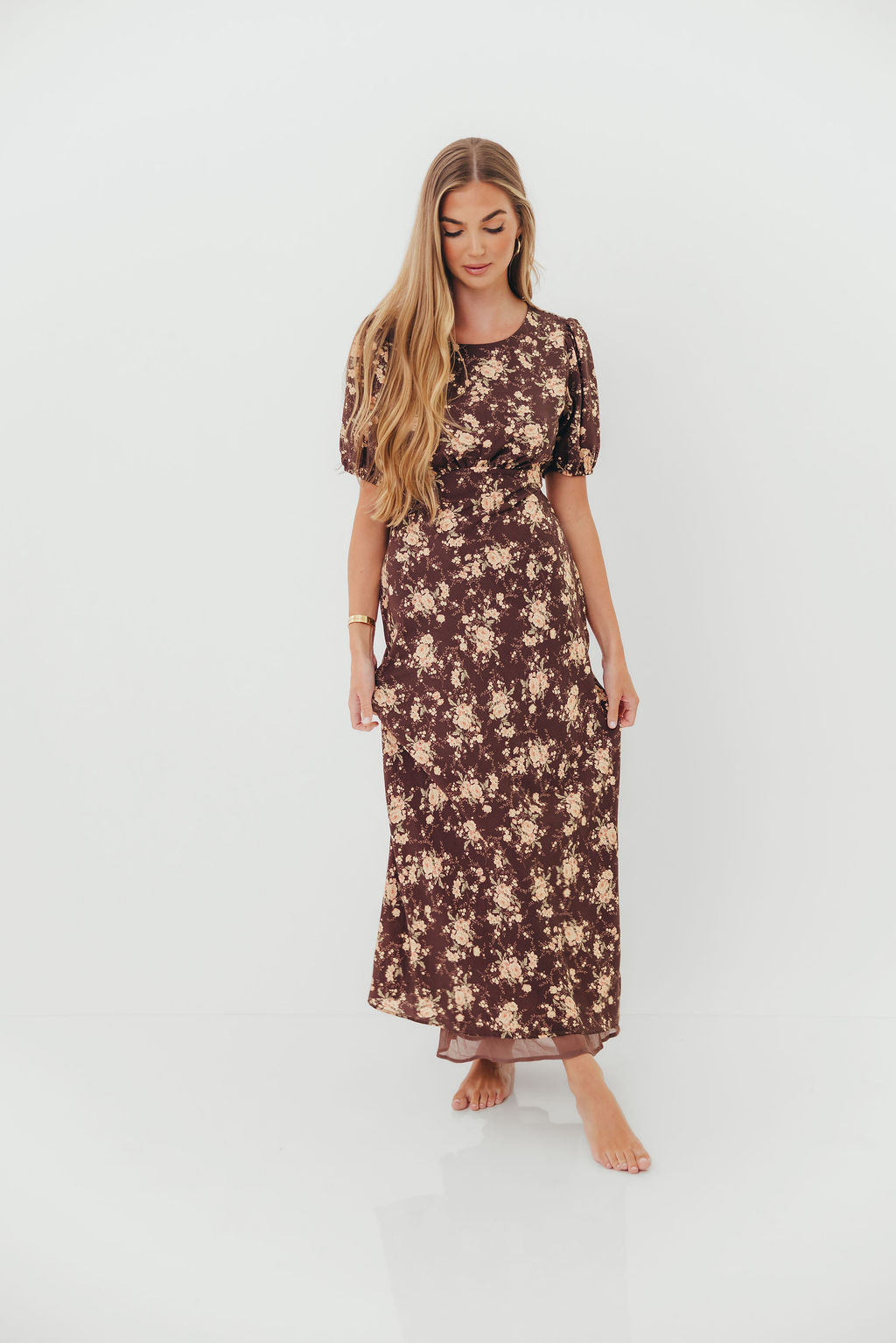 Annie Maxi Dress in Mocha Floral