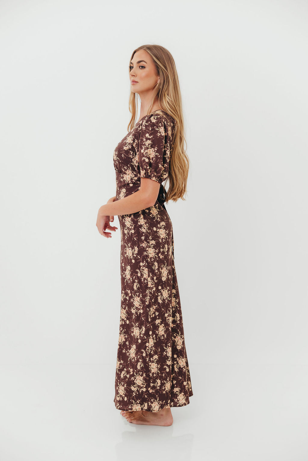 Annie Maxi Dress in Mocha Floral