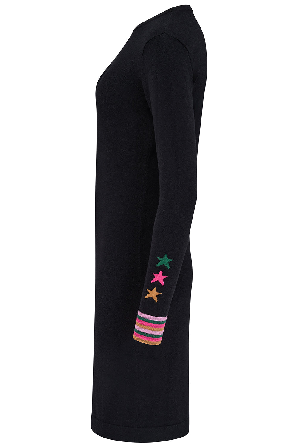 Malia Knit Dress - Black, Star Cuffs