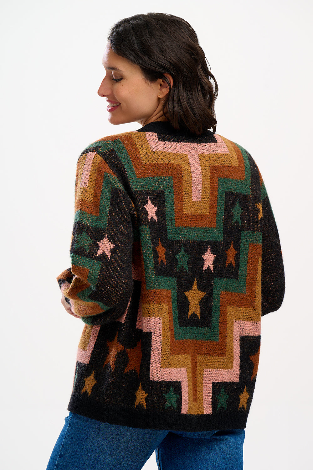 Morganna Cardigan - Multi, Chevron & Stars