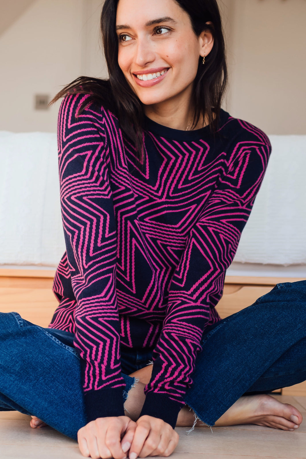 Rosie Jumper - Navy, Star Explosion