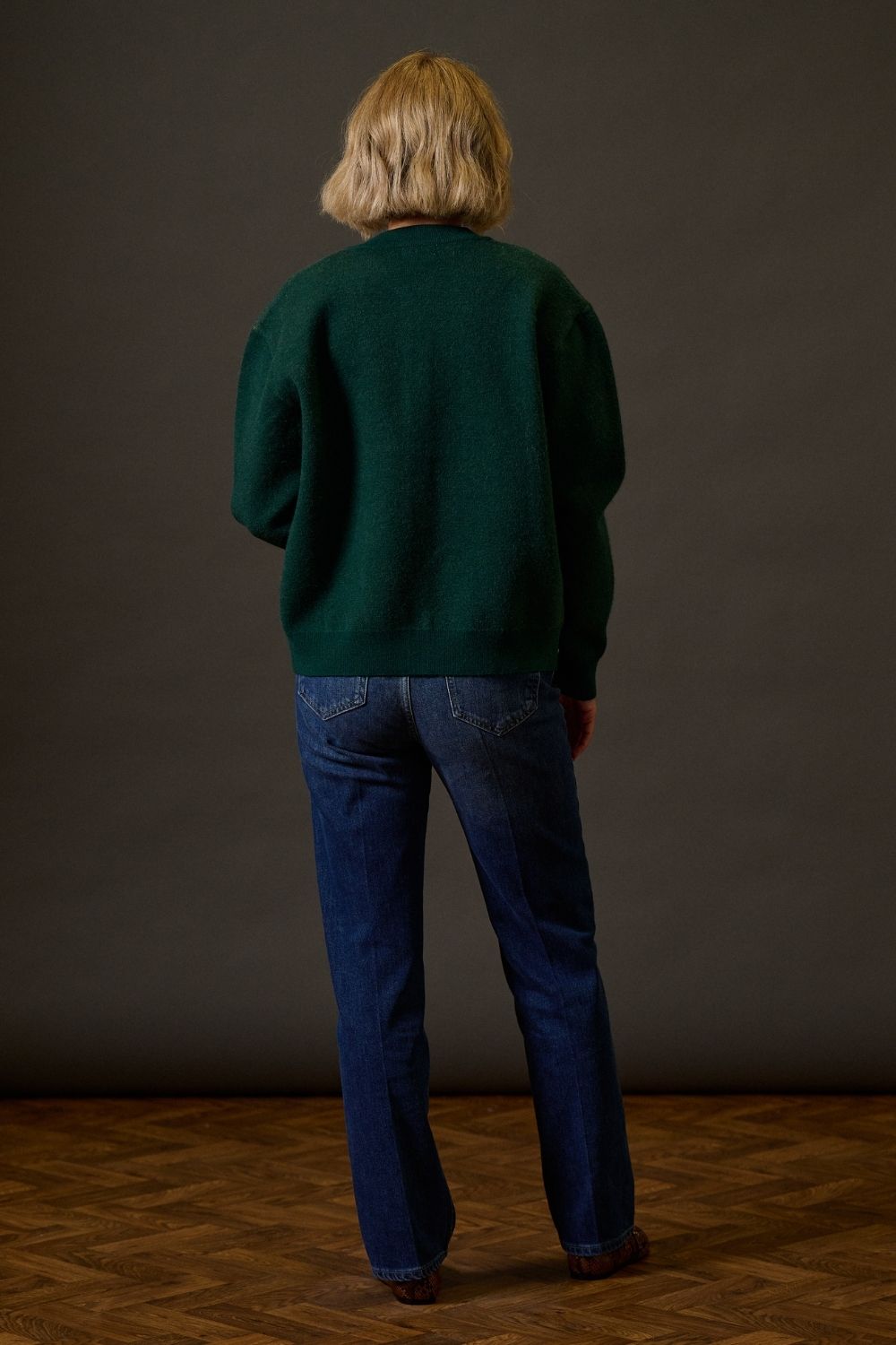 Solana Knitted Bomber - Green, Wild Horses