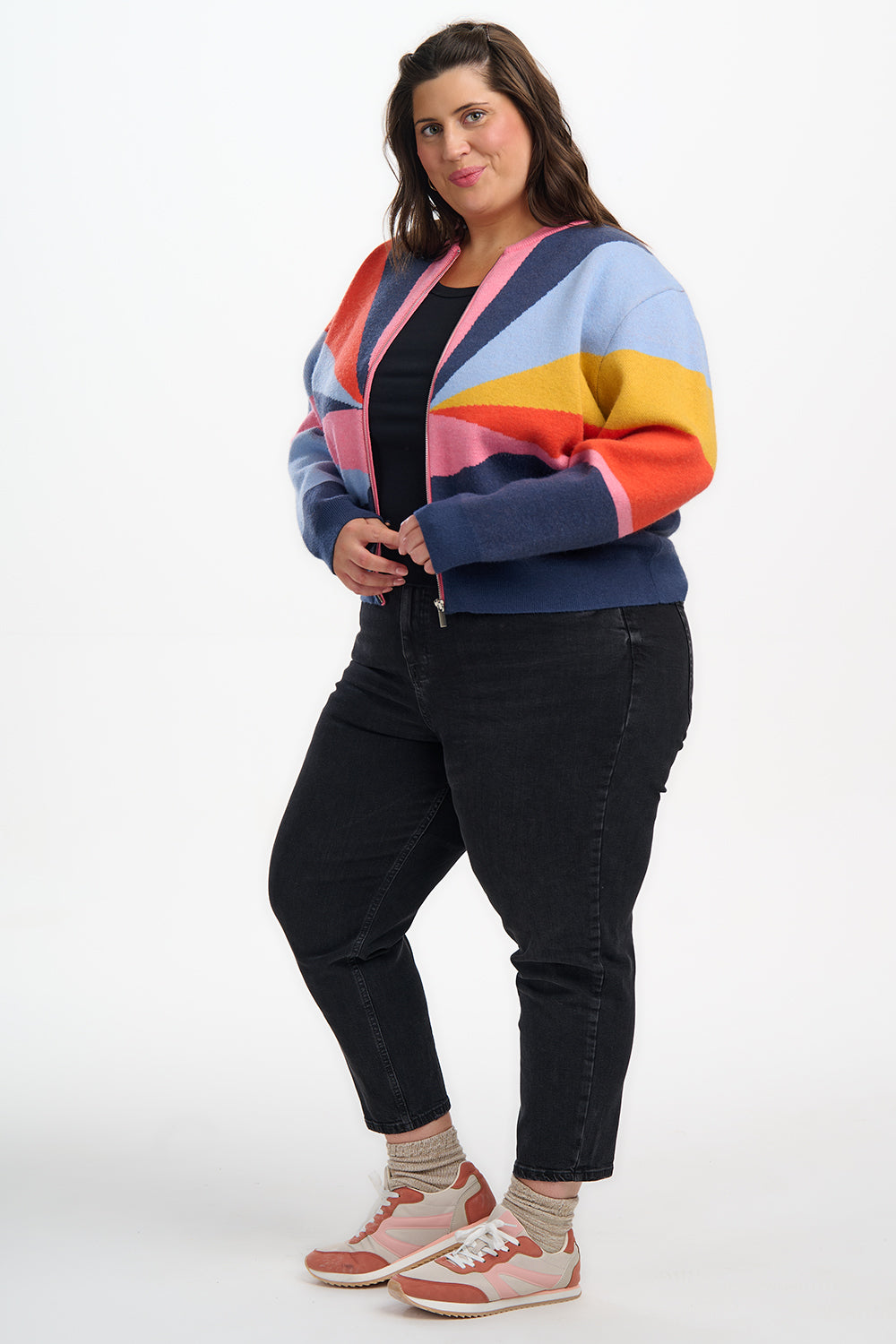 Solana Knitted Bomber - Multi, Sunrays